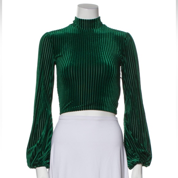 Green velvet mock neck XXS by Privacy Please - Picture 1 of 9
